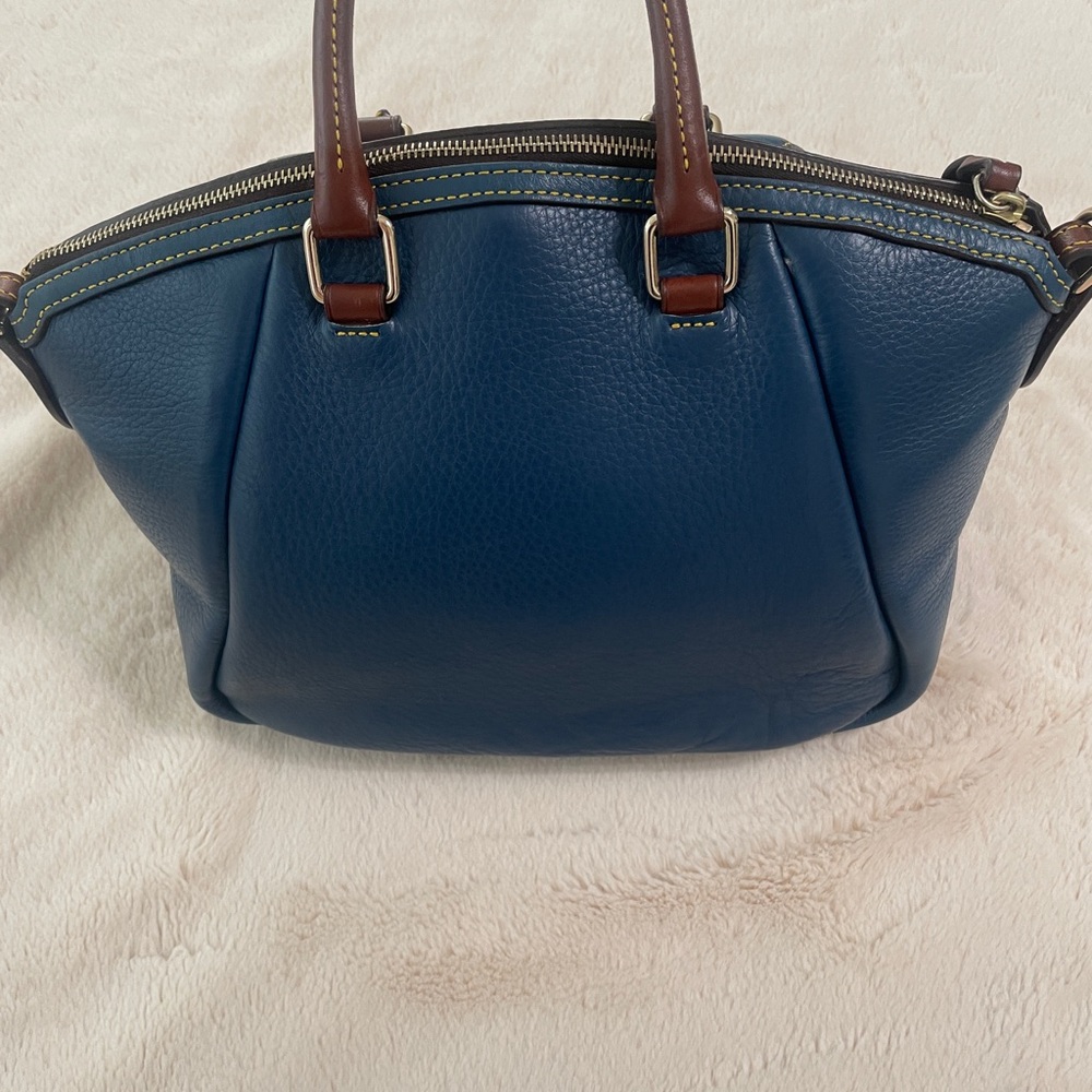 Dooney & Bourke Blue and Brown Satchel - Picture 7 of 14